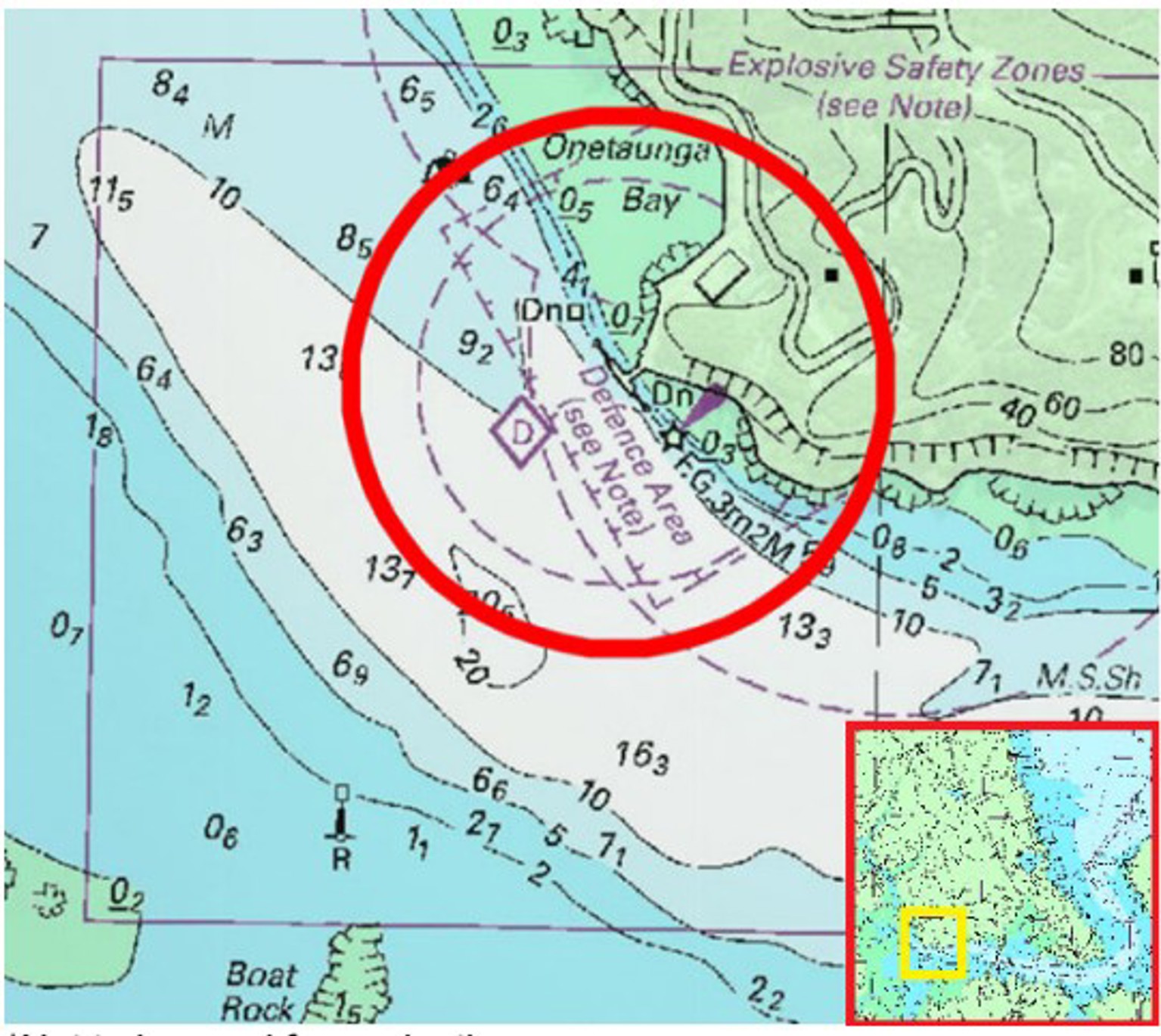 Map of explosive transfer Kauri Point, 16 March 2026.   