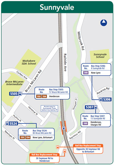 Rail bus stops & alternative transport maps