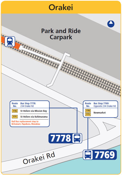 Orakei rail bus stops