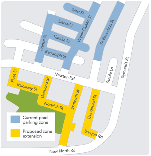 Eden Terrace paid parking consultation map