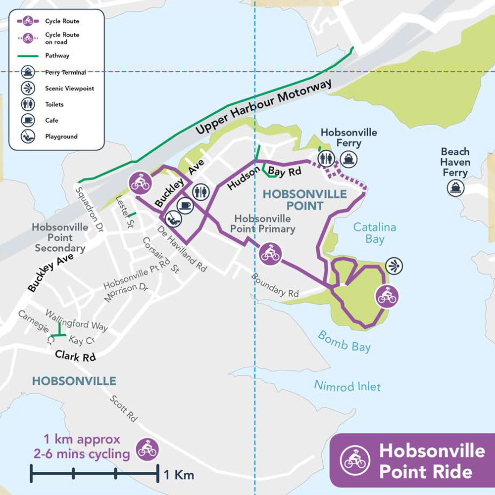 Hobsonville Point cycle ride map