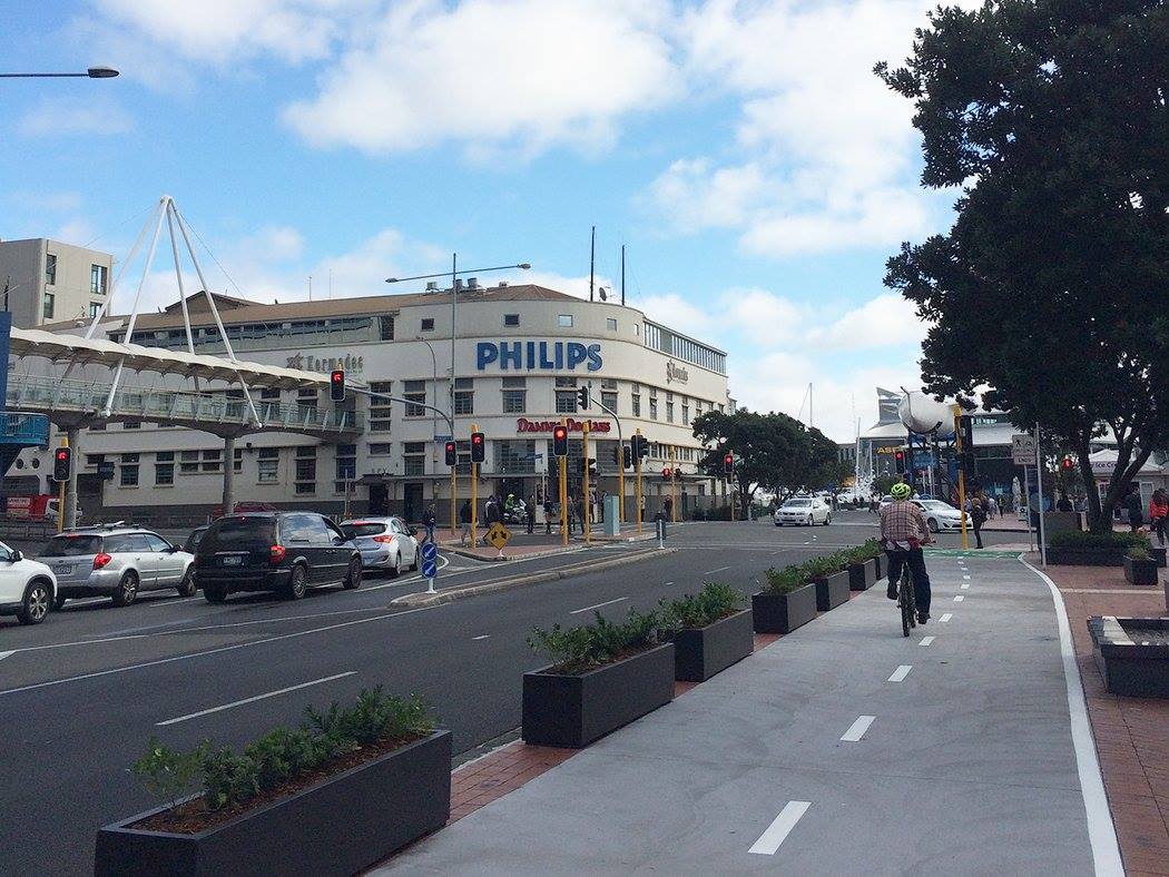 Cyclist on the Quay Street cycleway