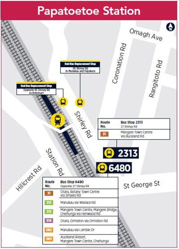 Rail bus stops & alternative transport maps