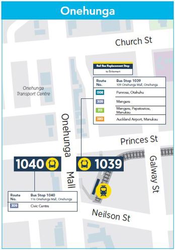 Onehunga alternative transport map Oct 2016