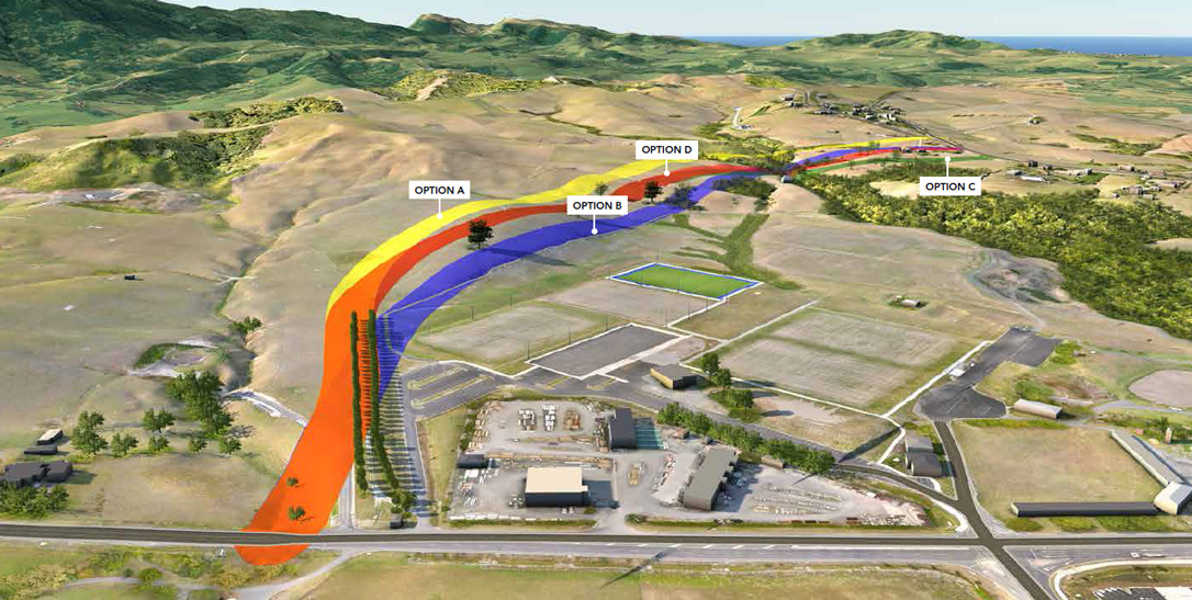 SH1 link to Matakana Rd view from SH1