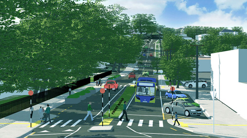 Artists impression of improvements to Frost Road view 2
