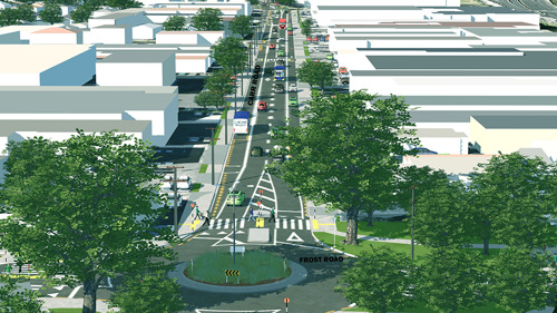 Artists impression of improvements to Carr Road