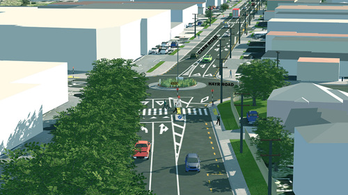 Artists impression of improvements to Carr Road and Hayr Road roundabout