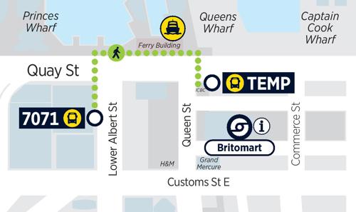 Walking Map for 7071 stop to temporary stop