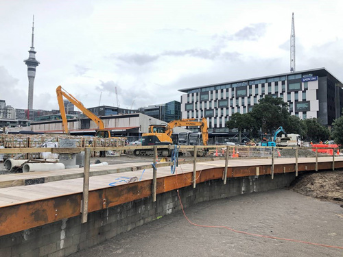 Image: The timber has been laid for the new boardwalk, which will line the neighbourhood park at the corner of Daldy Street and Pakenham Street west.