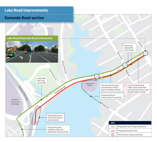 Map of Esmonde Road.