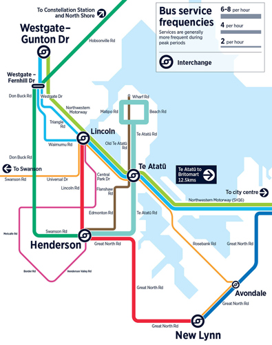 Proposed all day bus network map