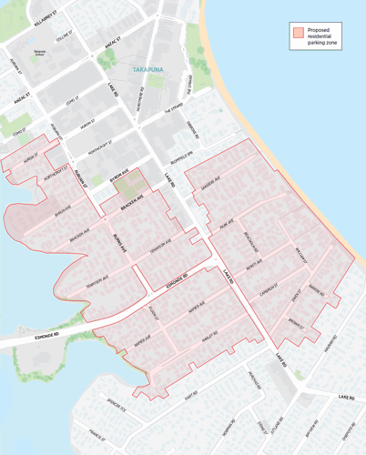 Takapuna residential parking zone