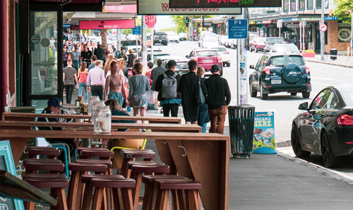 Ponsonby Road – Innovating streets for people showing people.