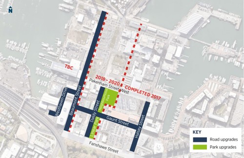Wynyard Quarter map of completed areas December 2020.