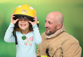 firefighter and child