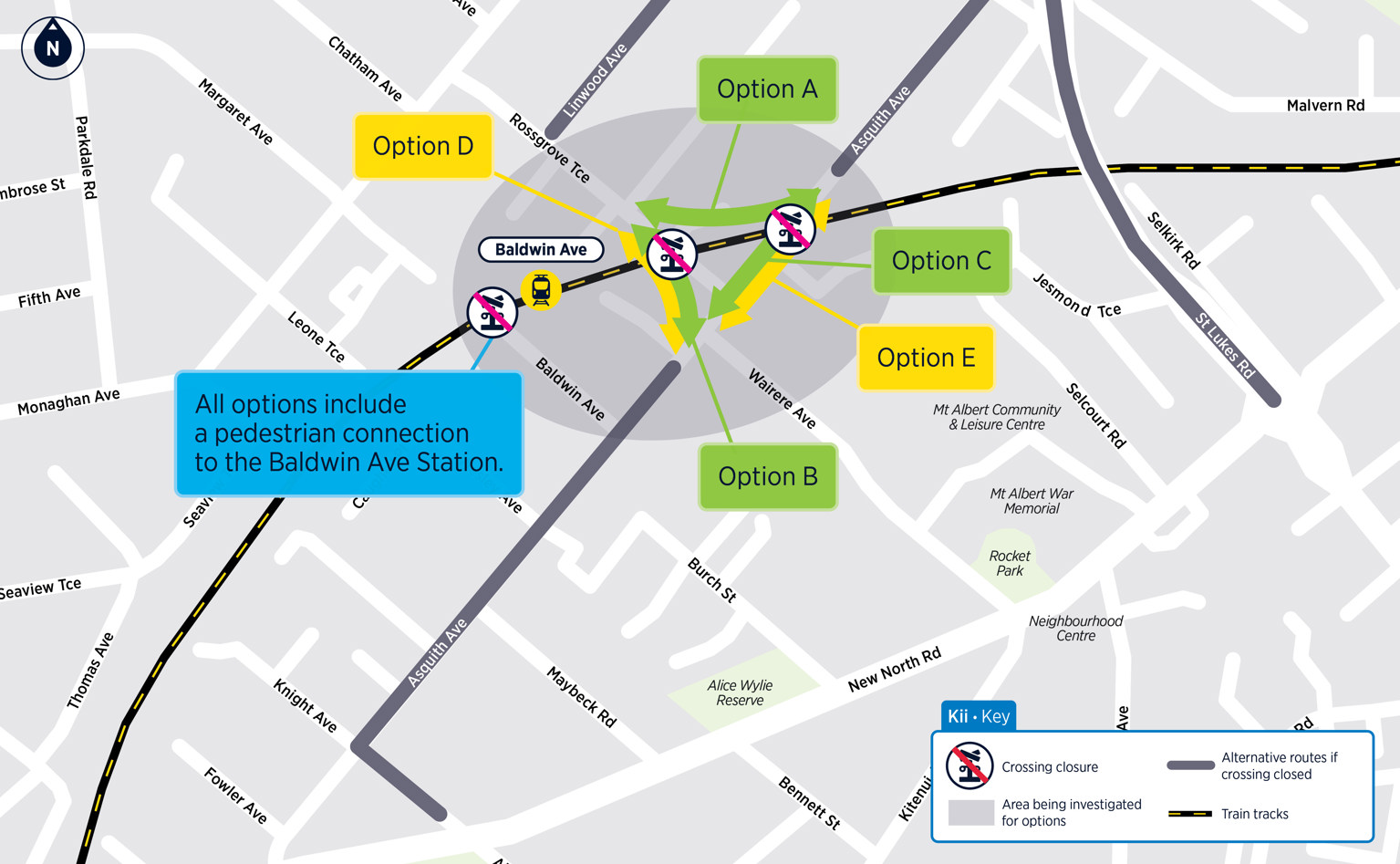 Map showing options. 