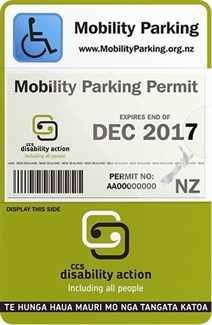 Mobility parking permit