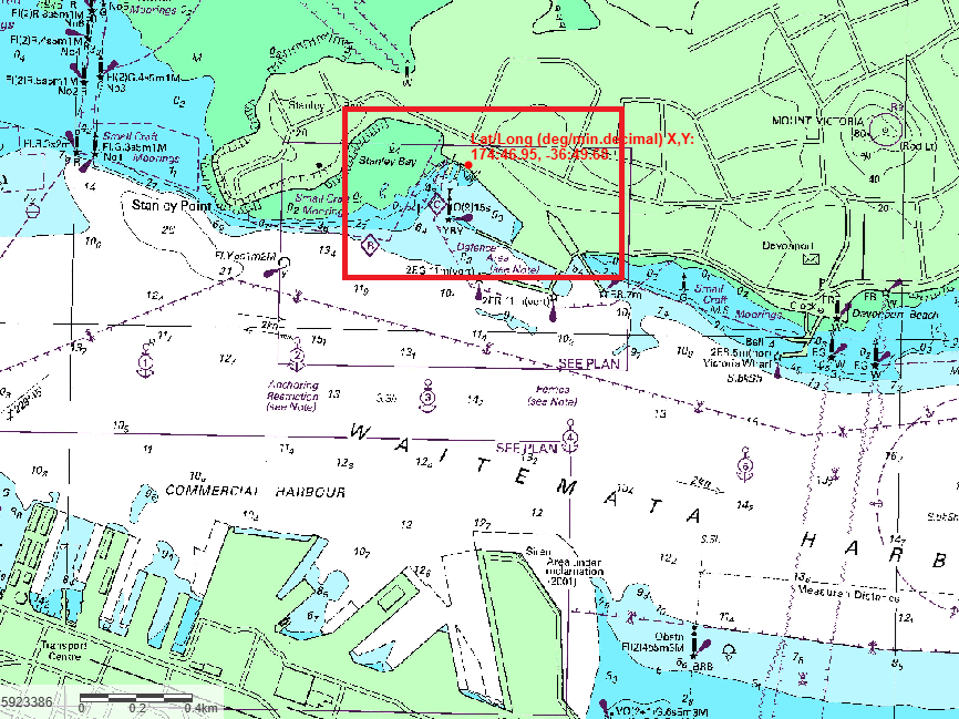 Map showing distress signal training near Devonport Naval Base.