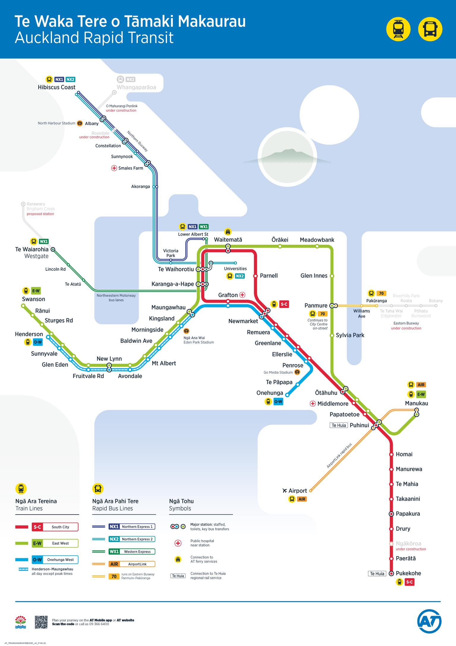 A map of what the rail and rapid transit network will look like when the CRL opens.