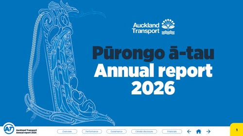 Auckland Transport annual report 2026 cover page