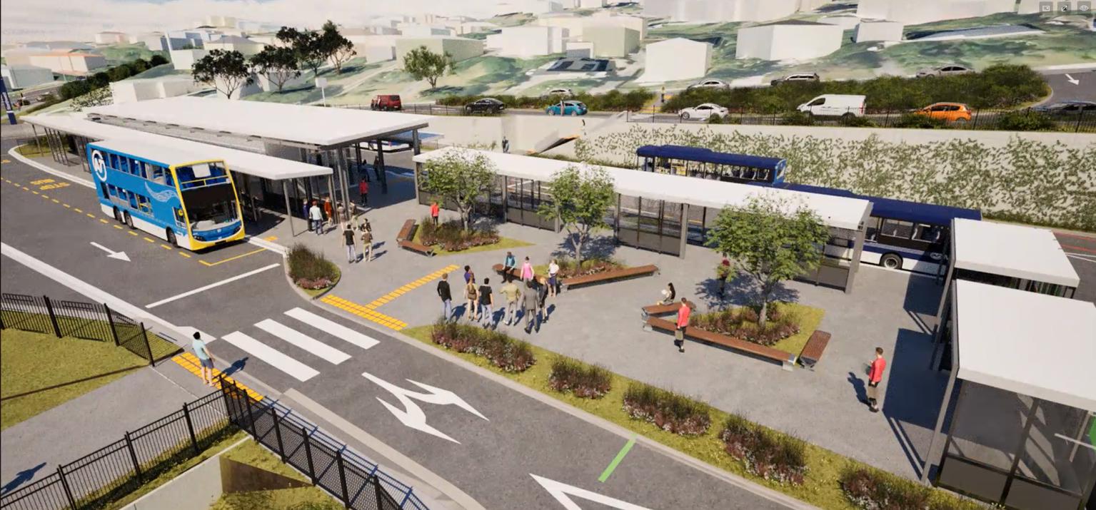 Artist rendition of the Whangaparāoa Bus Station