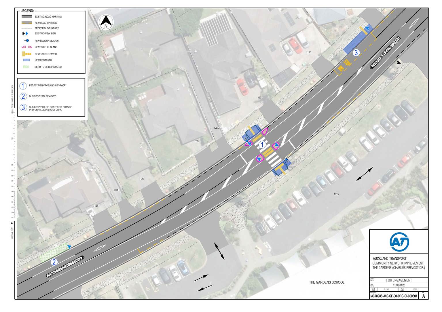 Charles Prevost Drive map showing proposed changes