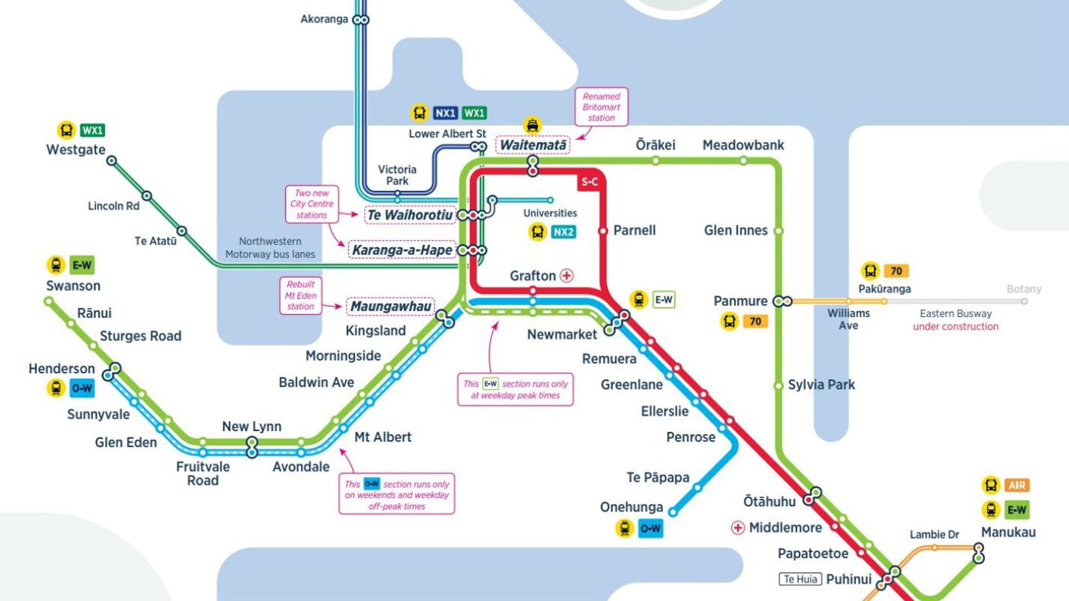 Crl Map City Rail Link: Auckland’s new network in 2026