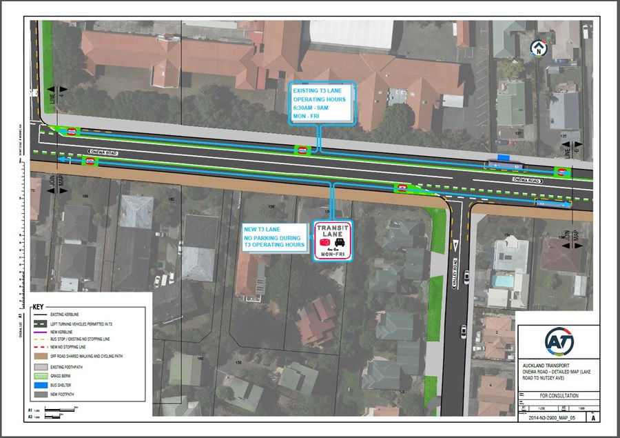 Onewa T3 Transit Lanes Kauri Glen To 133 Onewa Road