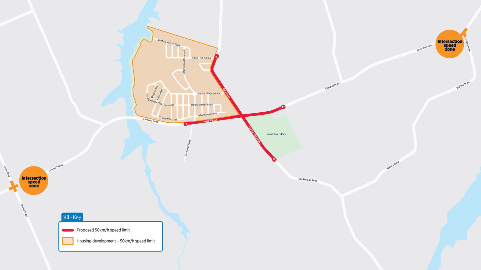 Map of speed limit locations
