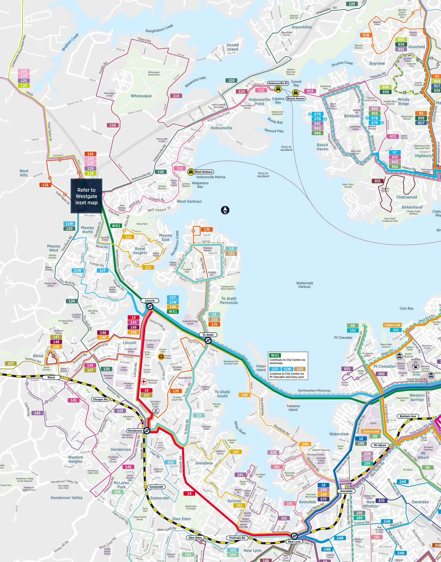 Map of new west bus routes. 