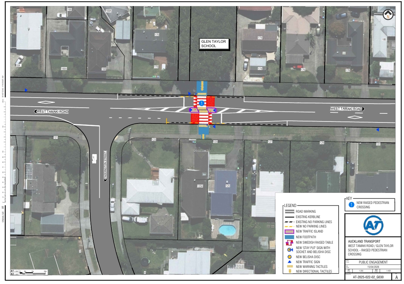 Map showing the location of the planned works on West Tamaki Road in Glen Innes.