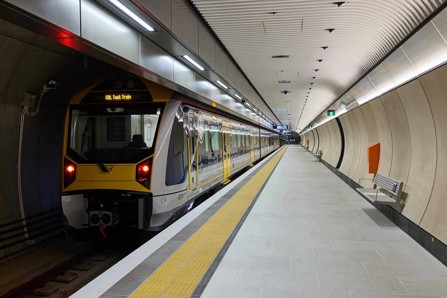 Photograph of the platform at Karanga-a-Hape Station