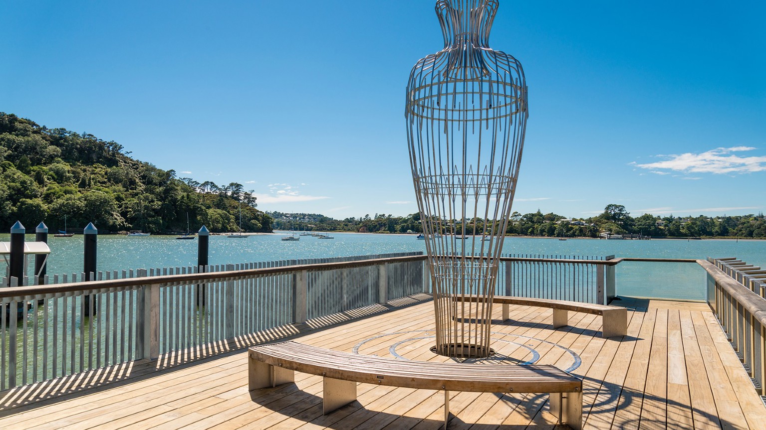 Waterfront sculpture in Hobsonville.