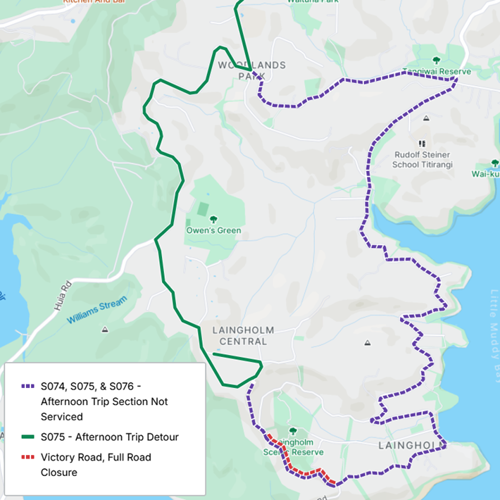 School bus 075 afternoon detour