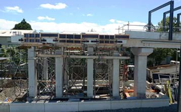 Mt Albert station overbridge construction
