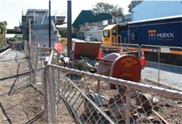 Mt Albert station platform construction