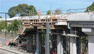Mt Albert station platform and steps construction