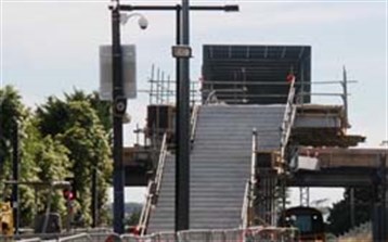 Mt Albert station steps to platform construction