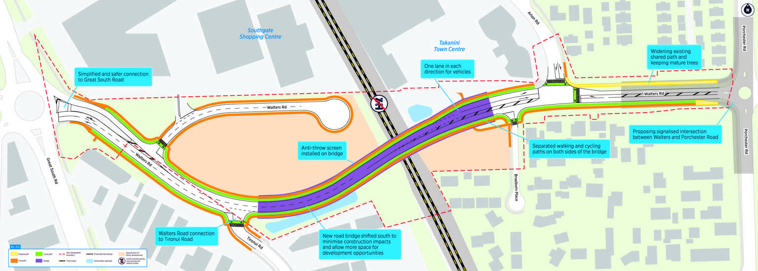 walters road bridge proposed plan map
