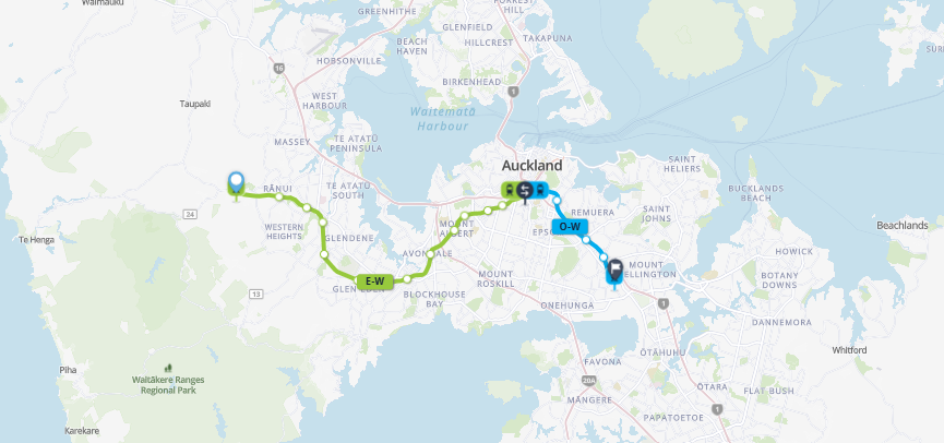 West Auckland to Go Media Stadium train journey