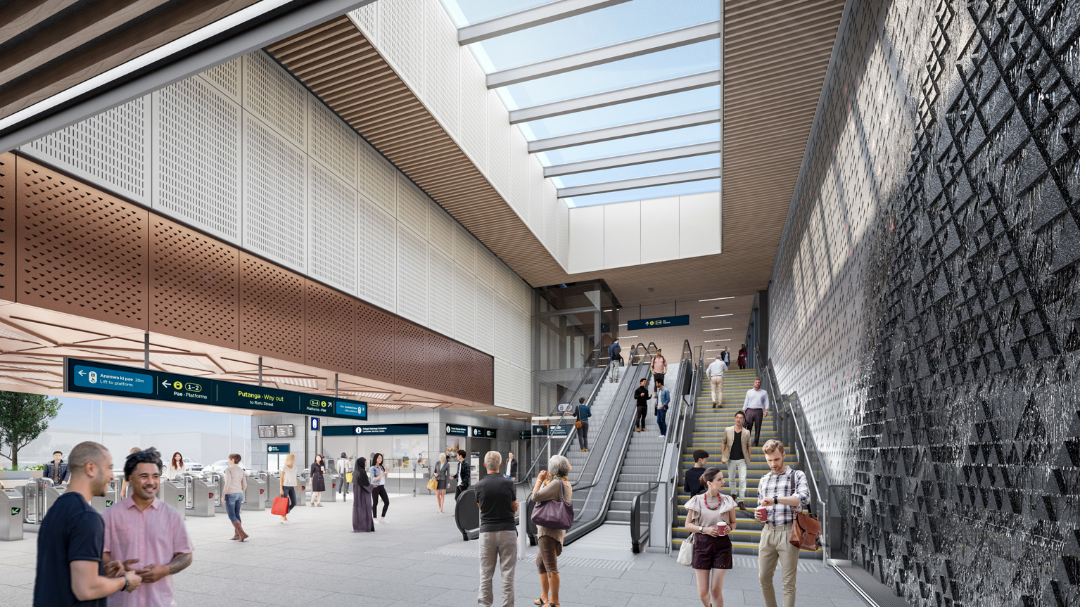 3D rendering of the inside of Maungawhau Station