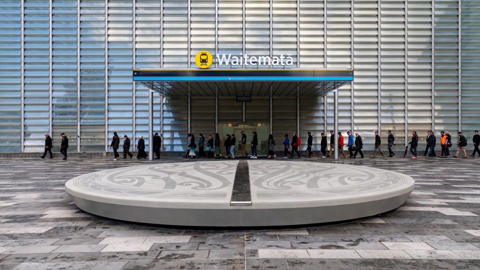 Photograph of the plaza at Waitematā Station