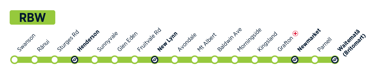 Map showing route of Western Line rail replacement bus.