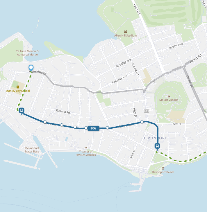 806 bus route map