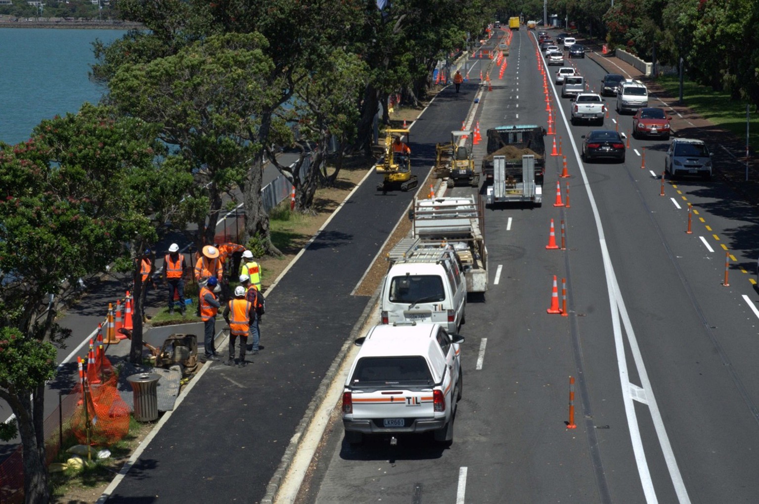 Works on Tamaki Drive.