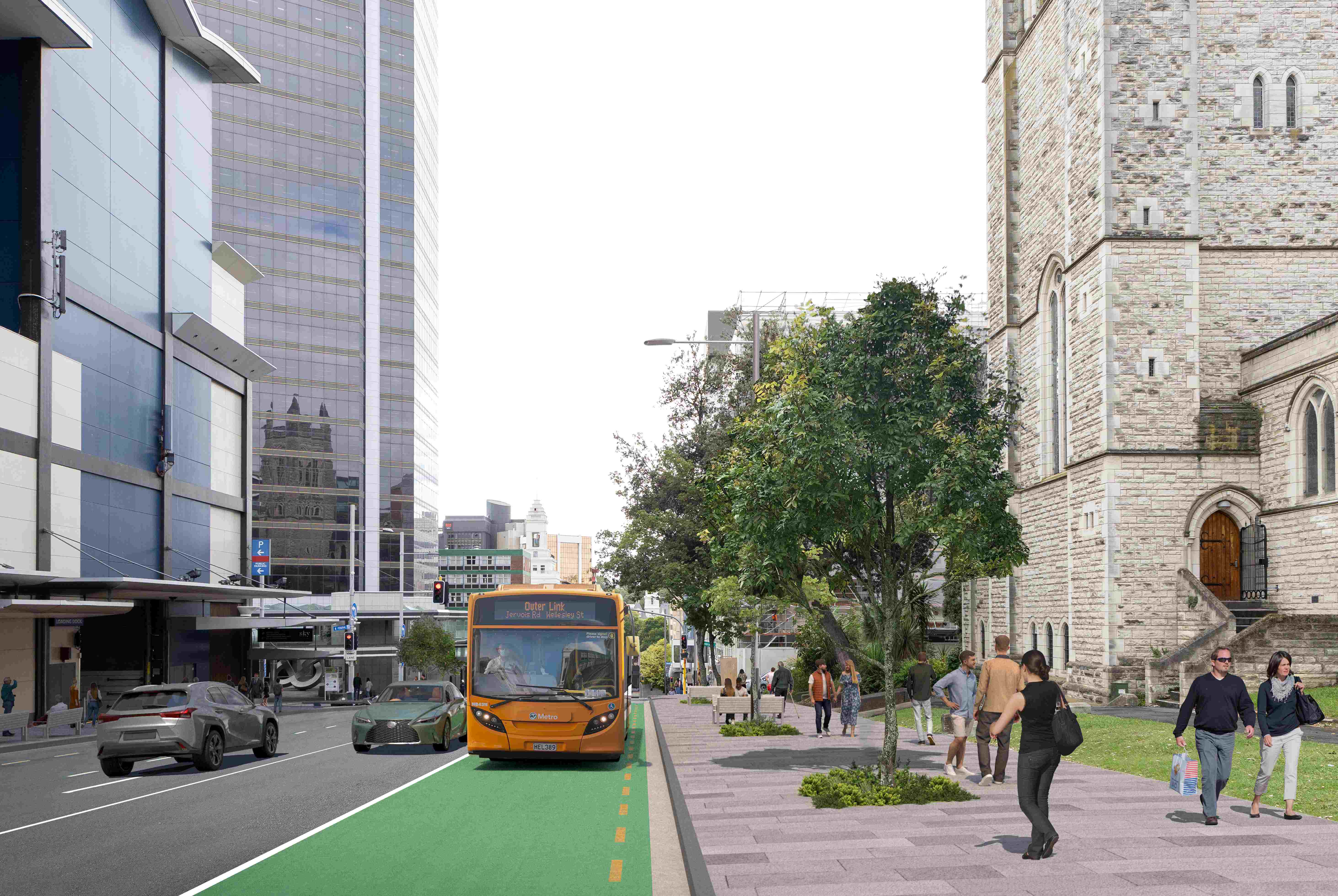 Wellesley Street bus lane.