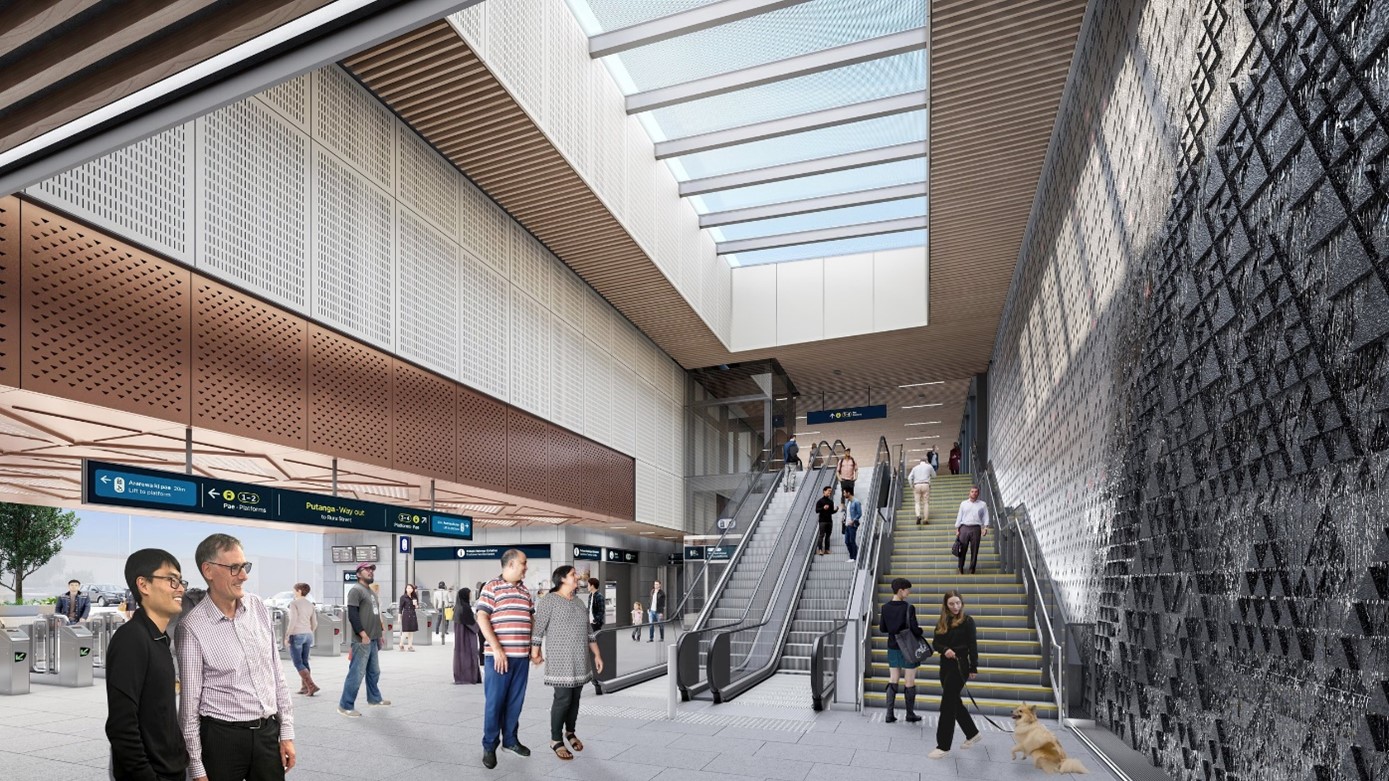 A concept image of the finished station's interior.