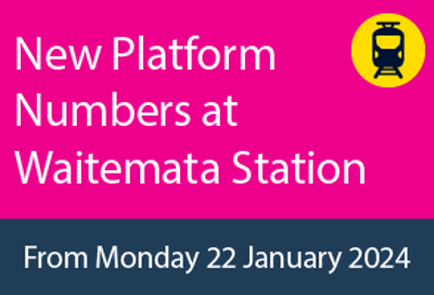 New Platform Numbers At Waitemata Station