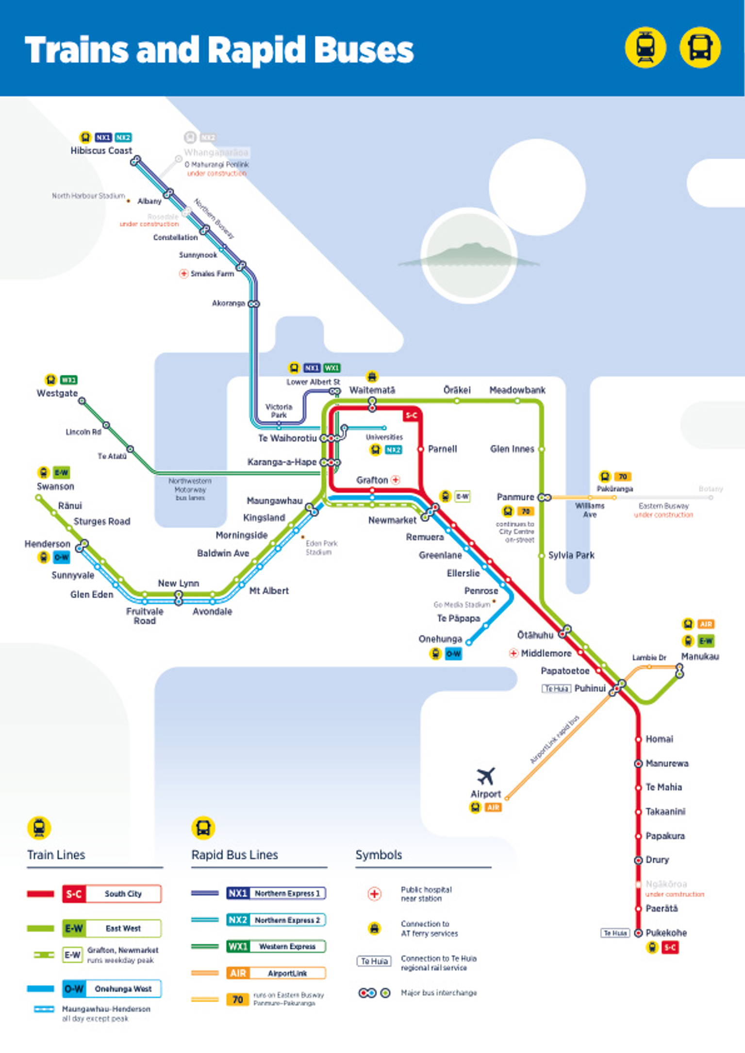 A map of what the rail and rapid transit network will look like when the CRL opens. 